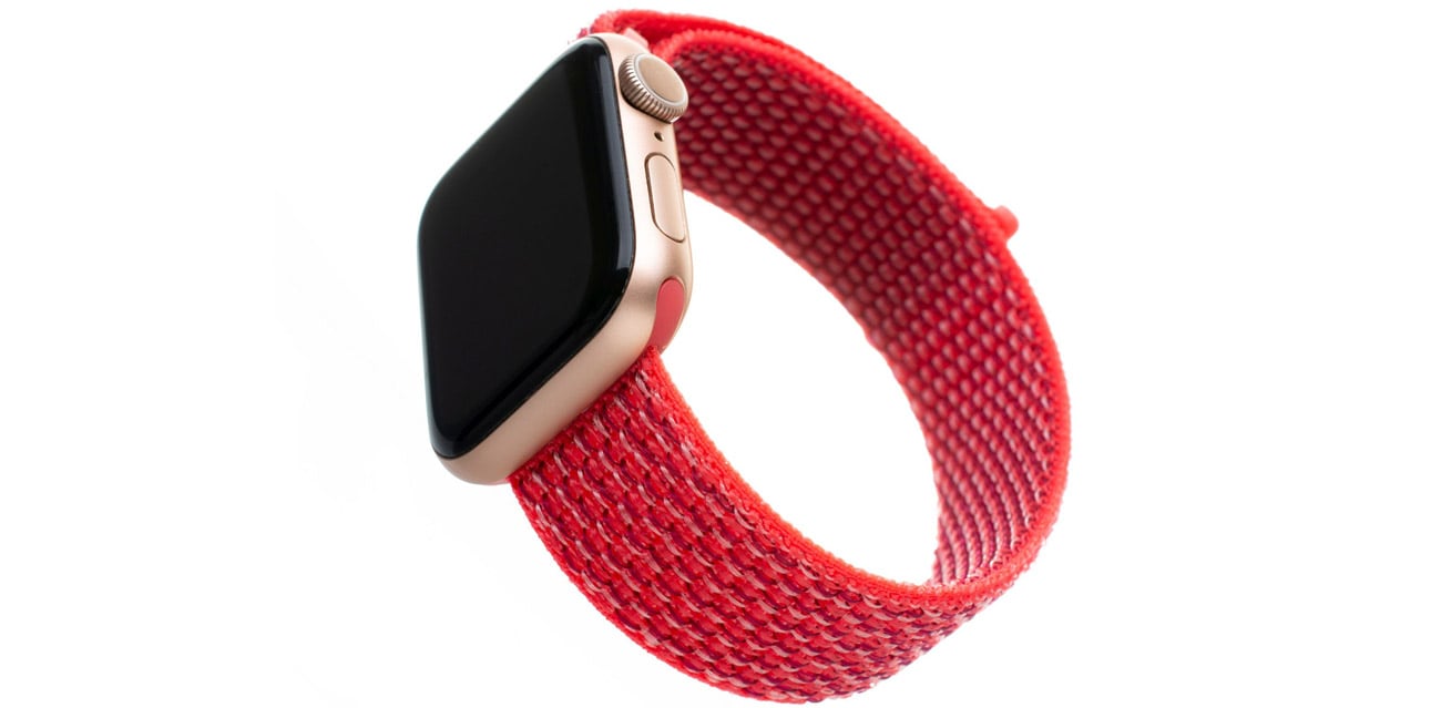 Pasek FIXED Nylon Strap do Apple Watch dark pink