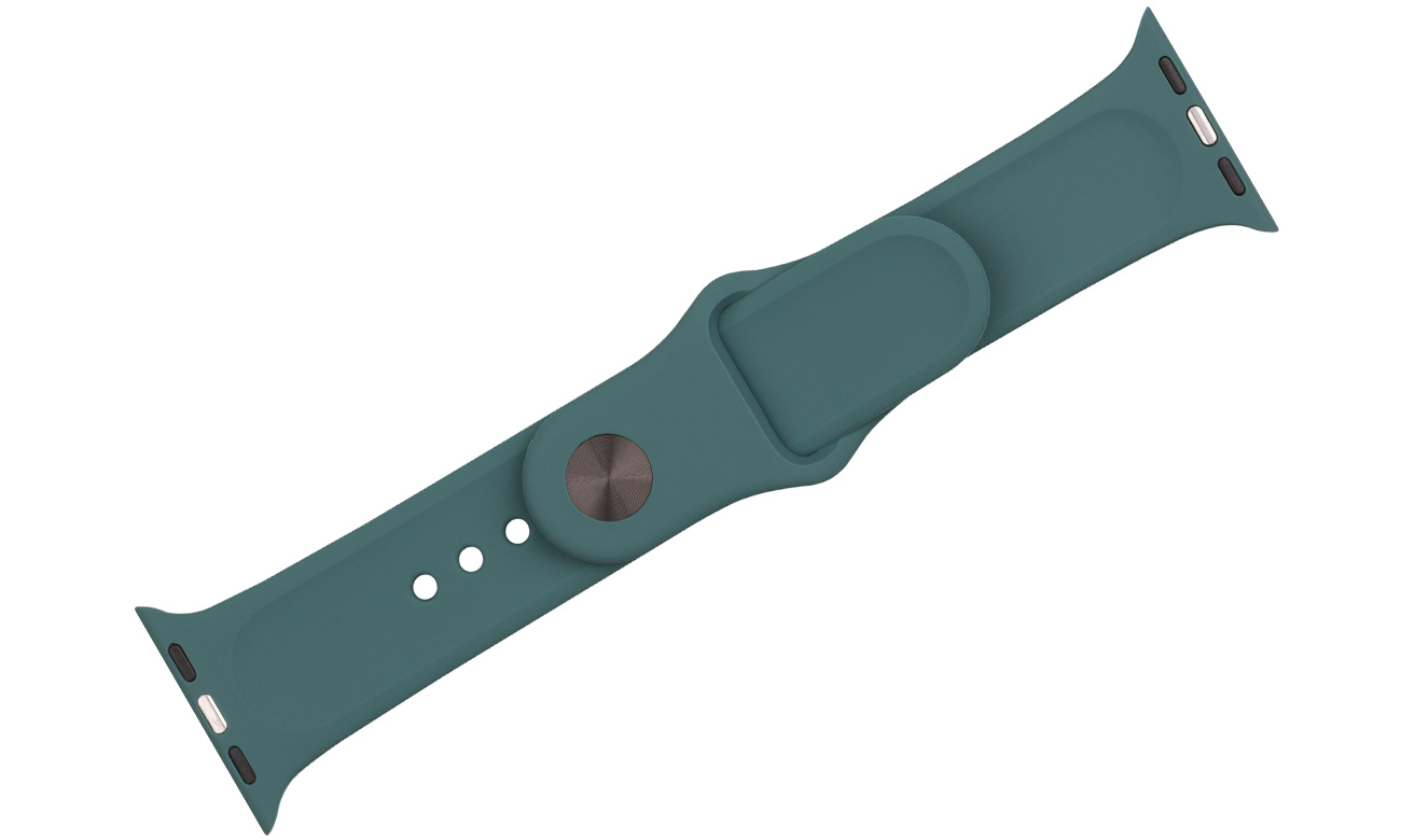 FIXED Silikonarmband-Set für Apple Watch, grün-blau - Gesamtansicht