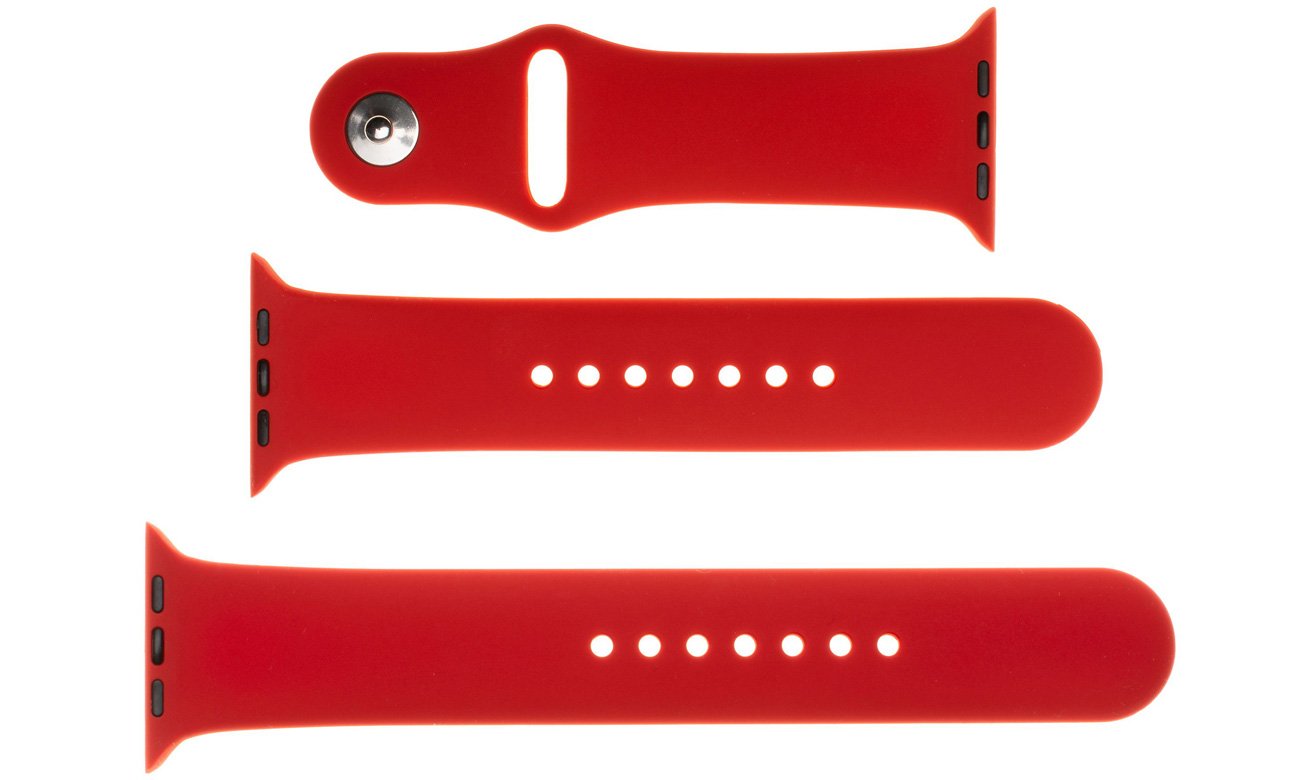 Zestaw silikonowych pasków FIXED Silicone Strap Set do Apple Watch Red - Widok ogólny