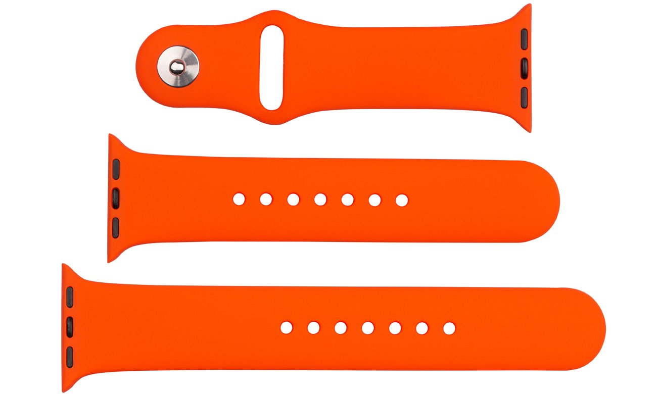 FIXED Silicone Strap Set für Apple Watch Apricot - Gesamtansicht