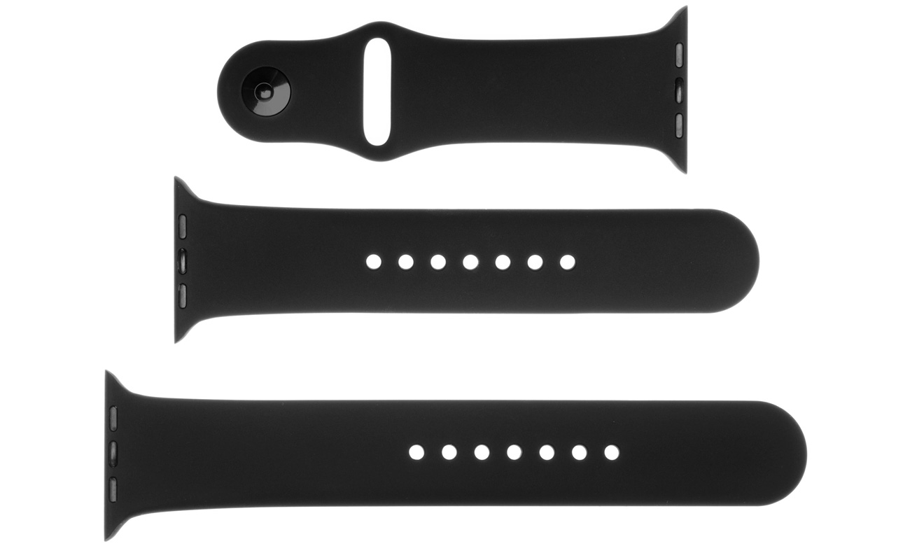 Zestaw silikonowych pasków FIXED Silicone Strap Set do Apple Watch Black - Widok ogólny