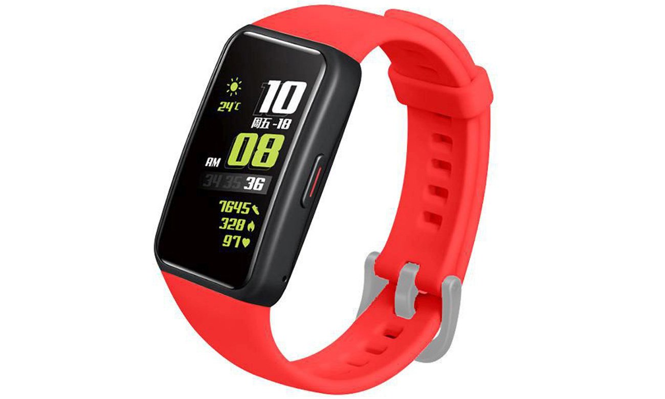 Pasek FIXED Silicone Strap do Huawei Band 6 Red w użyciu