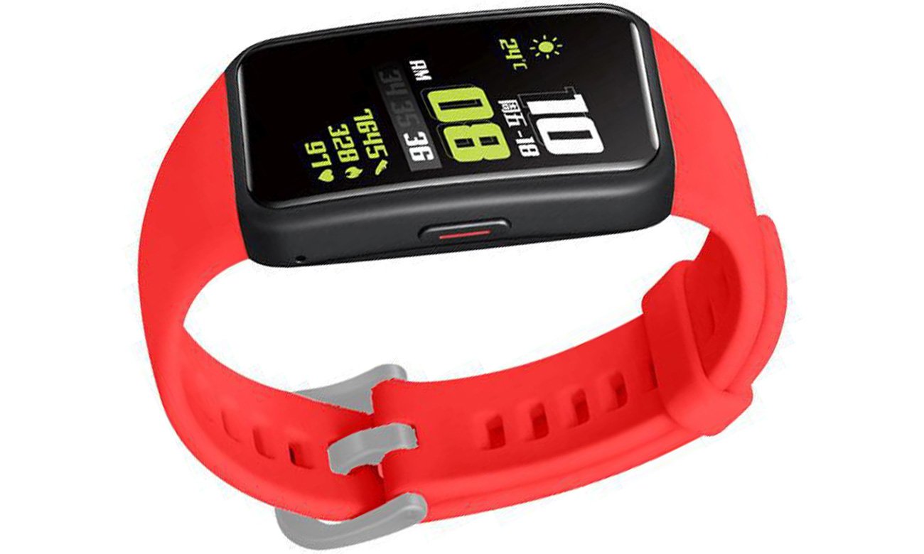 Pasek FIXED Silicone Strap do Huawei Band 6 Red w użyciu