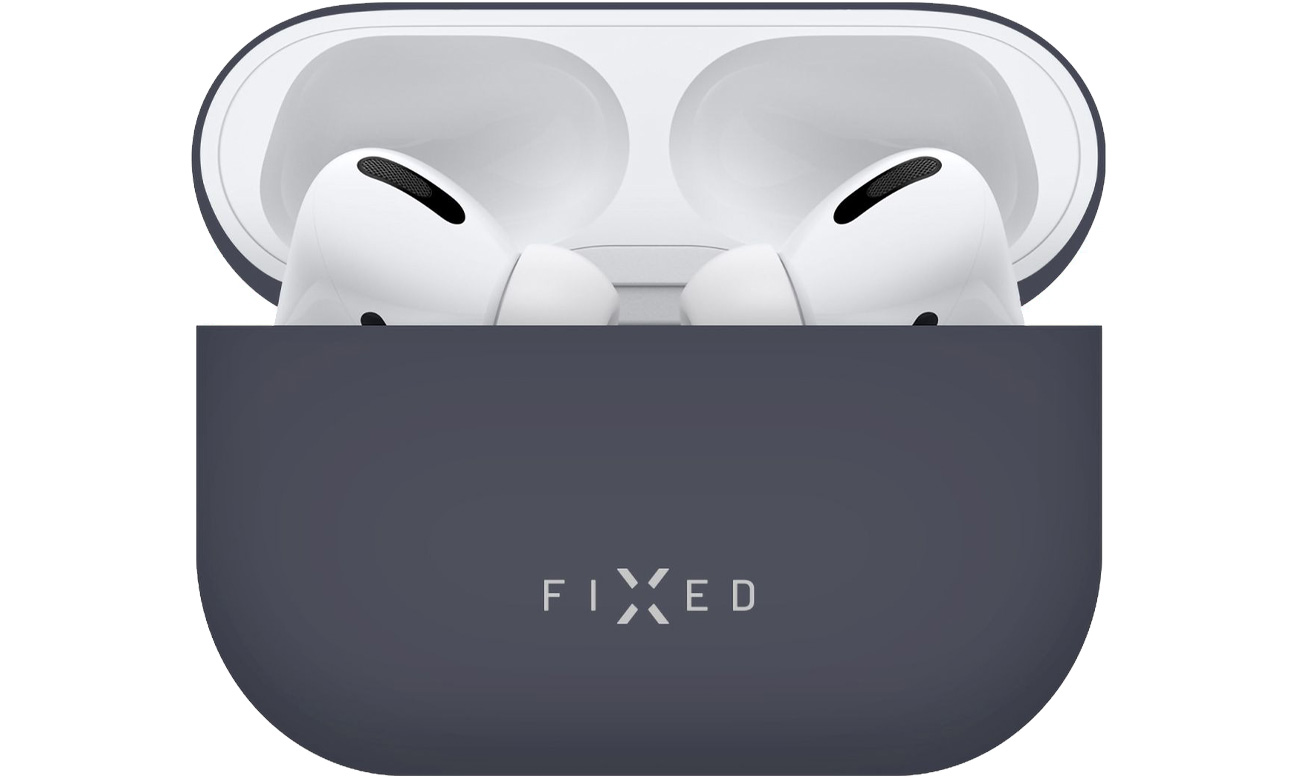 Etui ochronne FIXED Silky do Apple Airpods Pro Granatowe - Widok od przodu, otwarte