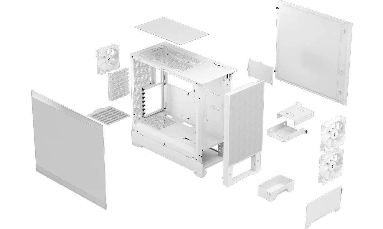 Fractal Design Pop Air White TG Clear Tint chłodzenie