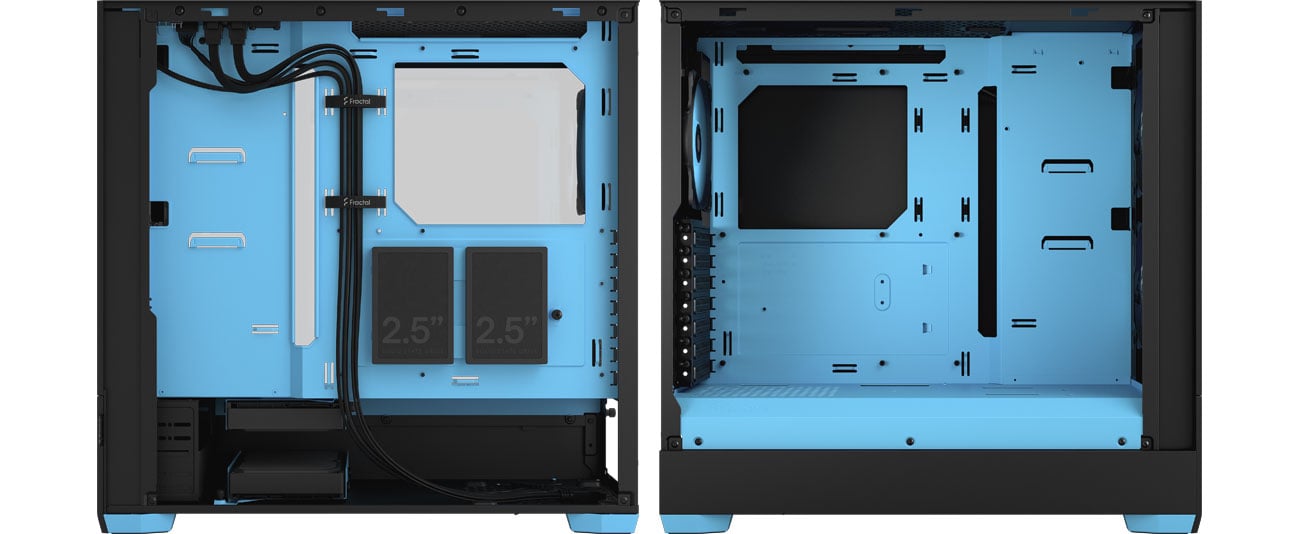 Fractal Design Pop Air RGB Cyan Core TG Clear Tint wnętrze