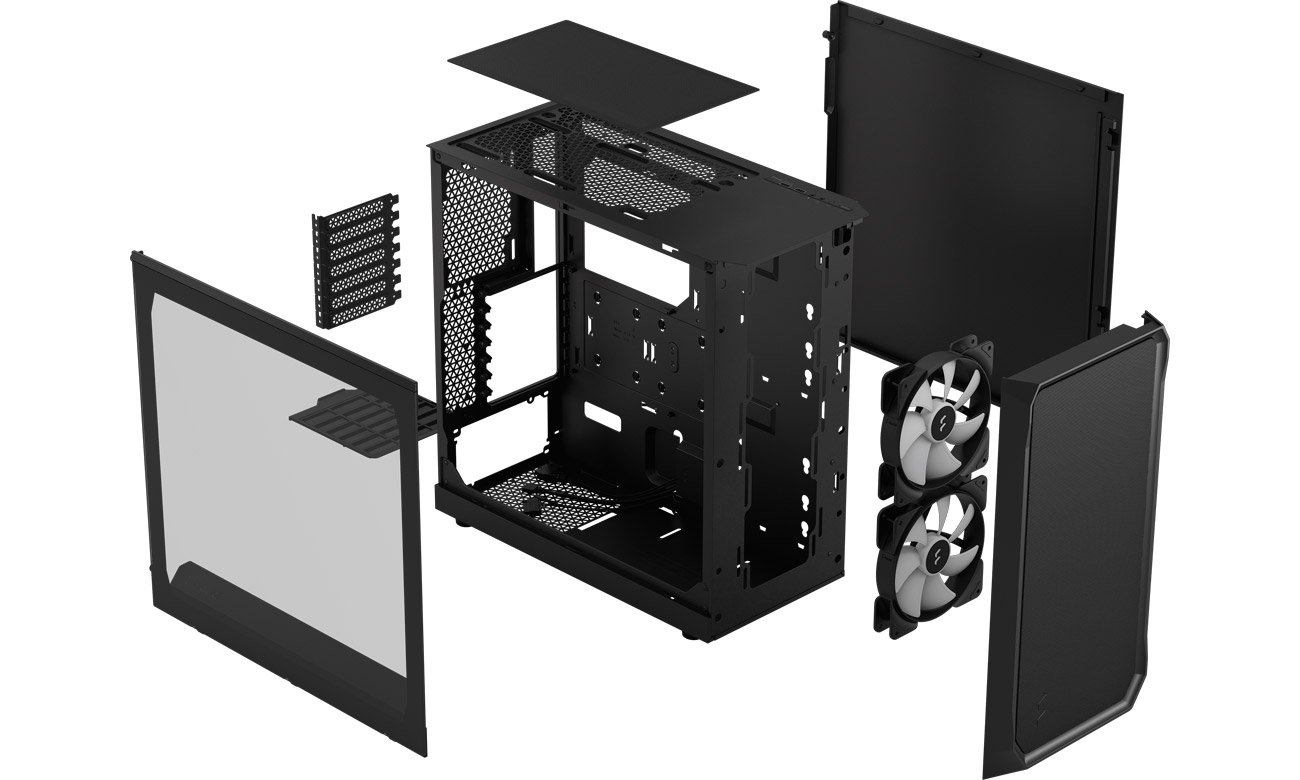 Obudowa do komputera Fractal Design Focus 2 RGB Black TG Clear Tint konstrukcja