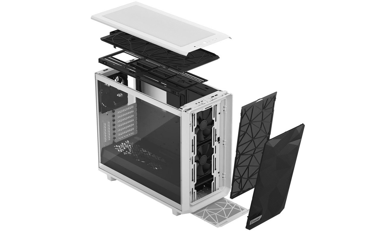 Fractal Design Meshify 2 White TG Clear Tint - Wnętrze