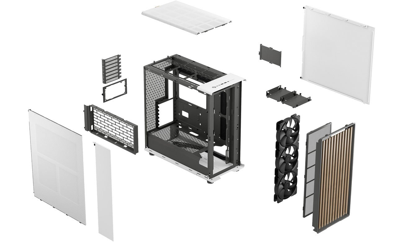Fractal Design North XL Chalk White chłodzenie obudowy