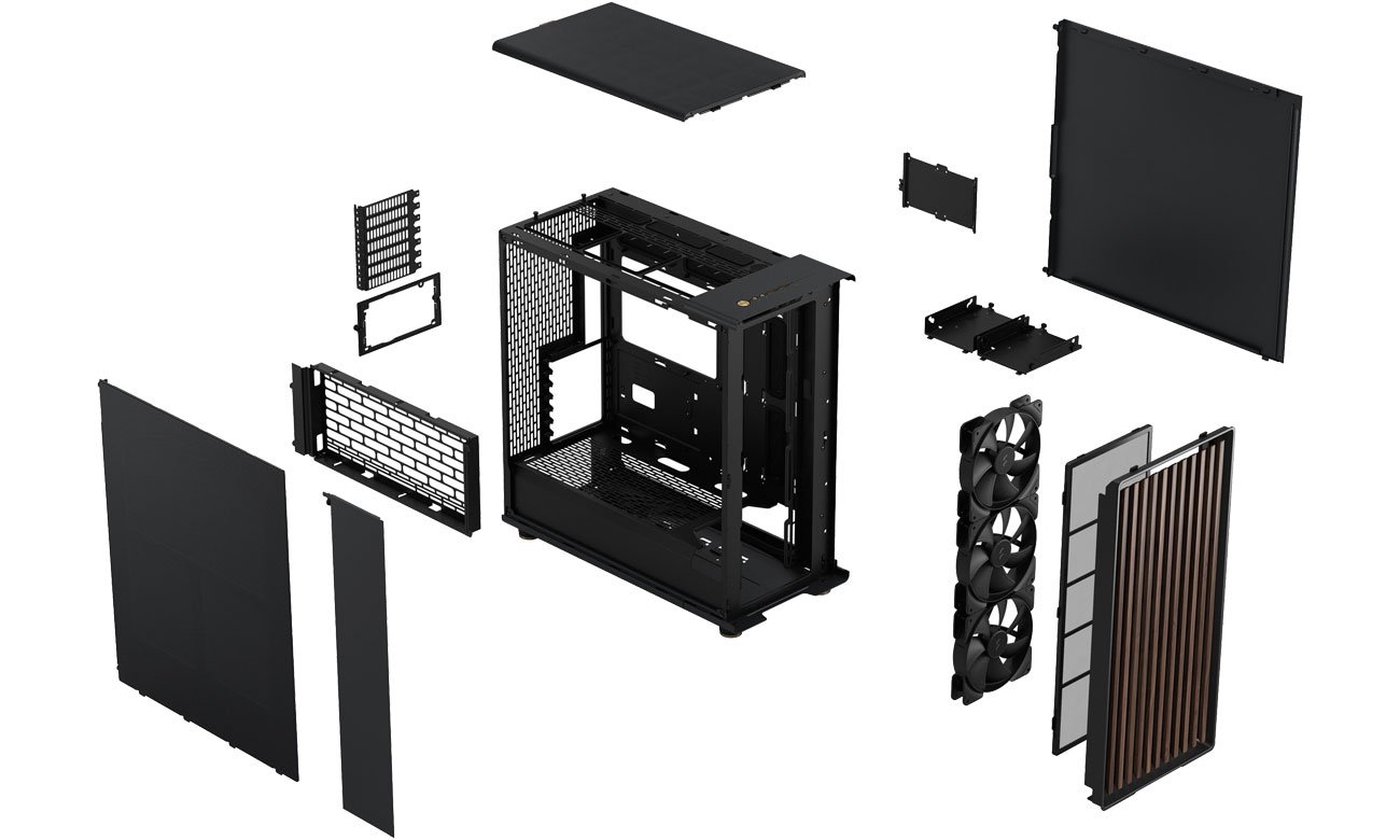 Fractal Design North XL Charcoal Black chłodzenie obudowy