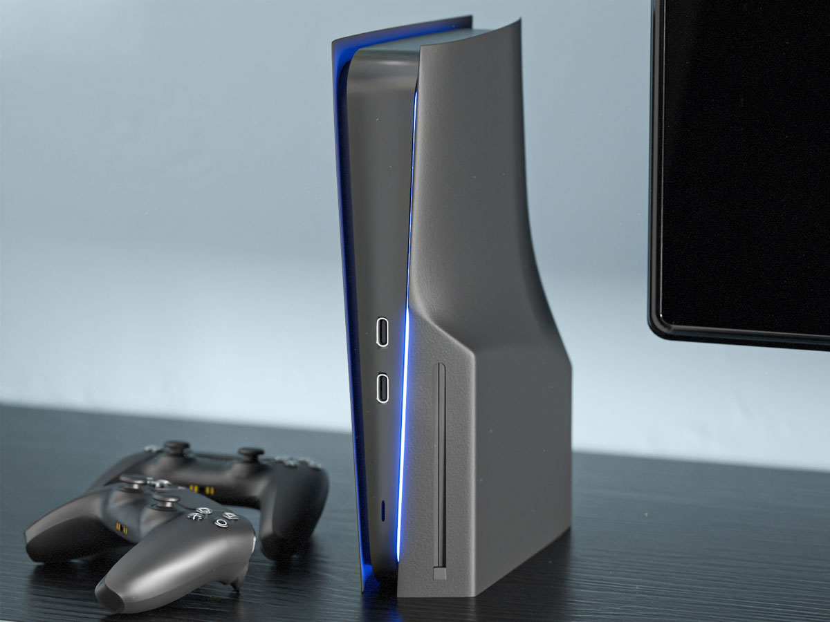 Obudowa FroggieX PS5 Slim Disc Edition Console Case Czarna - Grafika lifestyle