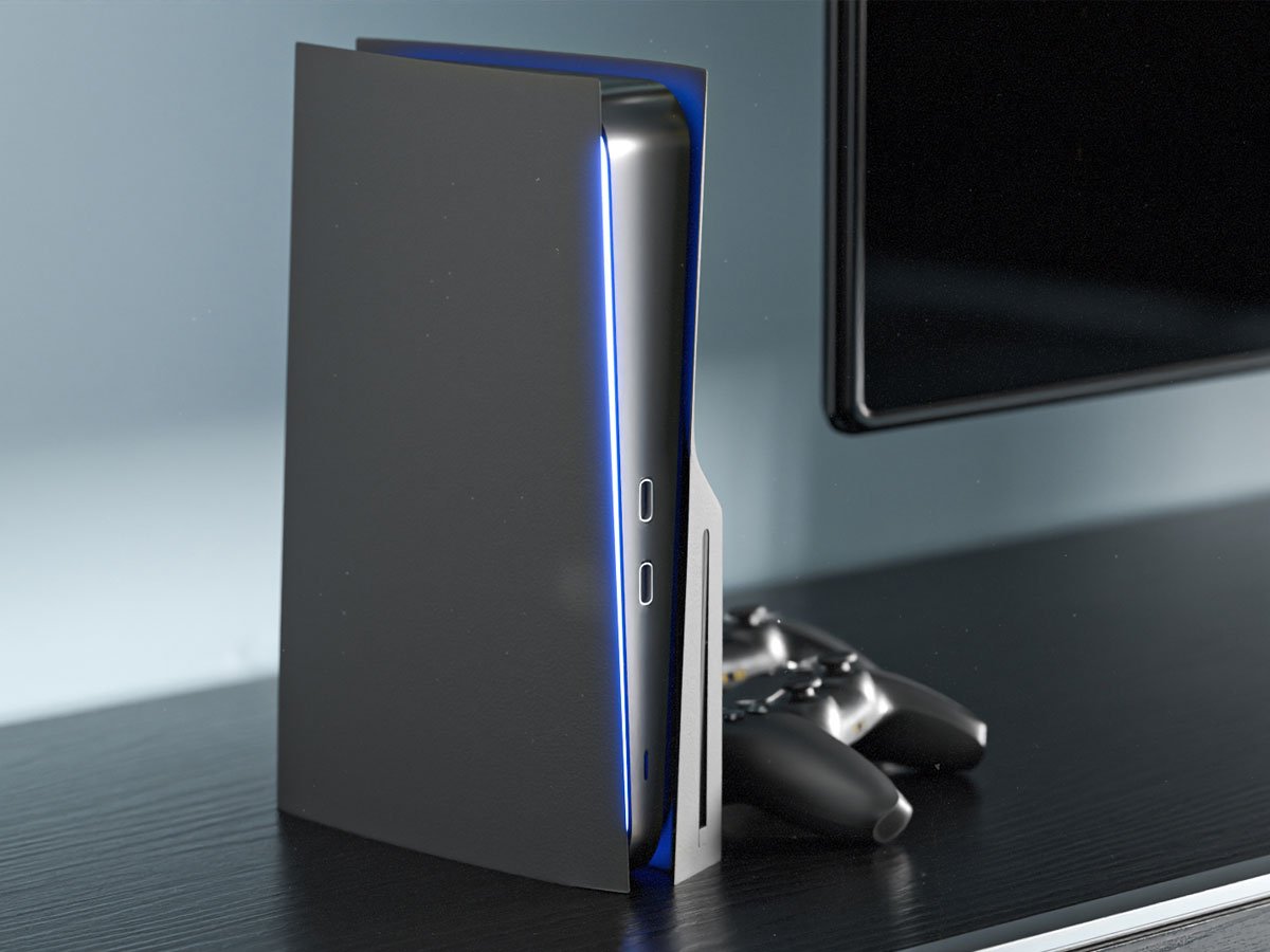 Obudowa FroggieX PS5 Slim Disc Edition Console Case Czarna - Grafika lifestyle