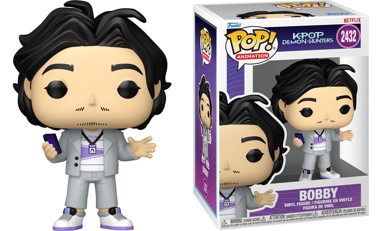 Funko POP Animation: KPOP Demon Hunters – Bobby - Widok od przodu wraz z opakowaniem