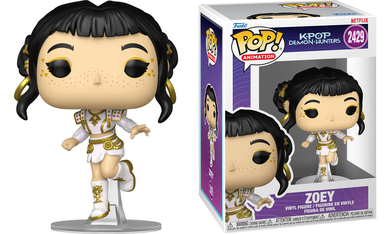 Funko POP Animation: KPOP Demon Hunters – Zoey - Widok od przodu wraz z opakowaniem