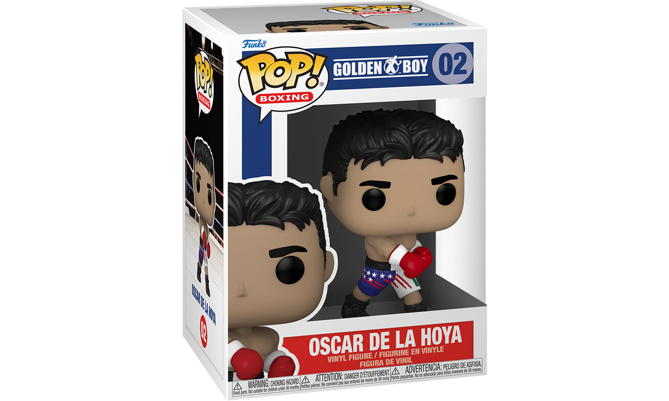 Figurka Funko POP Boxing: Oscar de la Hoya - Widok od przodu w opakowaniu