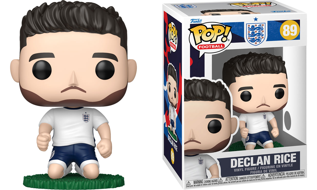 Figurka Funko POP Football: England – Declan Rice - Widok od przodu wraz z opakowaniem
