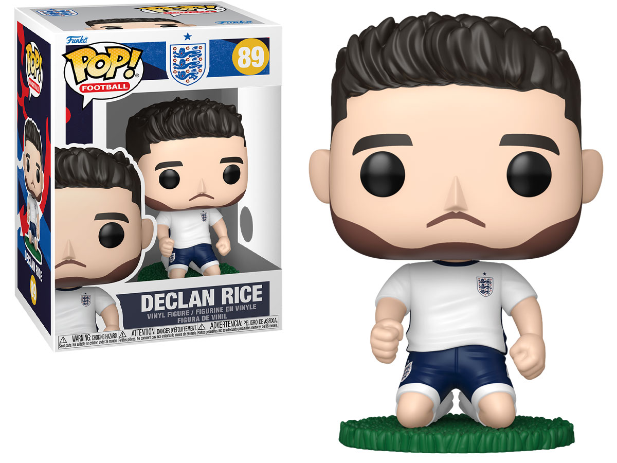 Figurka Funko POP Football: England – Declan Rice - Widok od przodu wraz z opakowaniem