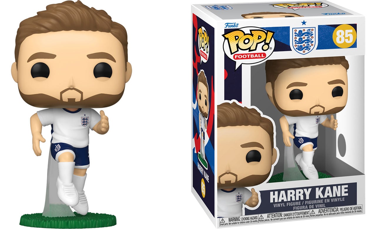 Figurka Funko POP Football: England – Harry Kane - Widok od przodu wraz z opakowaniem