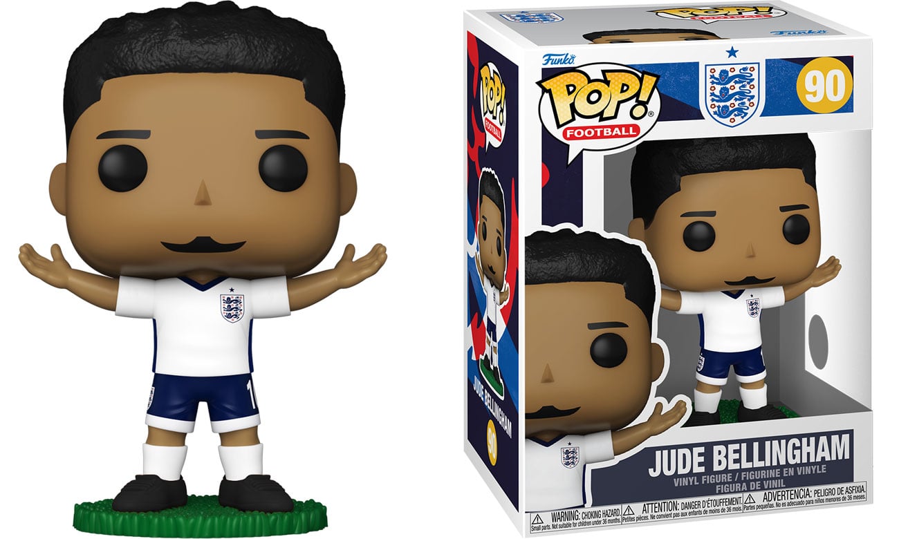 Figurka Funko POP Football: England – Jude Bellingham - Widok od przodu wraz z opakowaniem