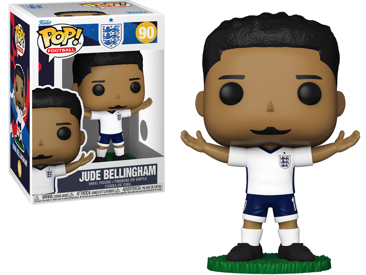 Figurka Funko POP Football: England – Jude Bellingham - Widok od przodu wraz z opakowaniem
