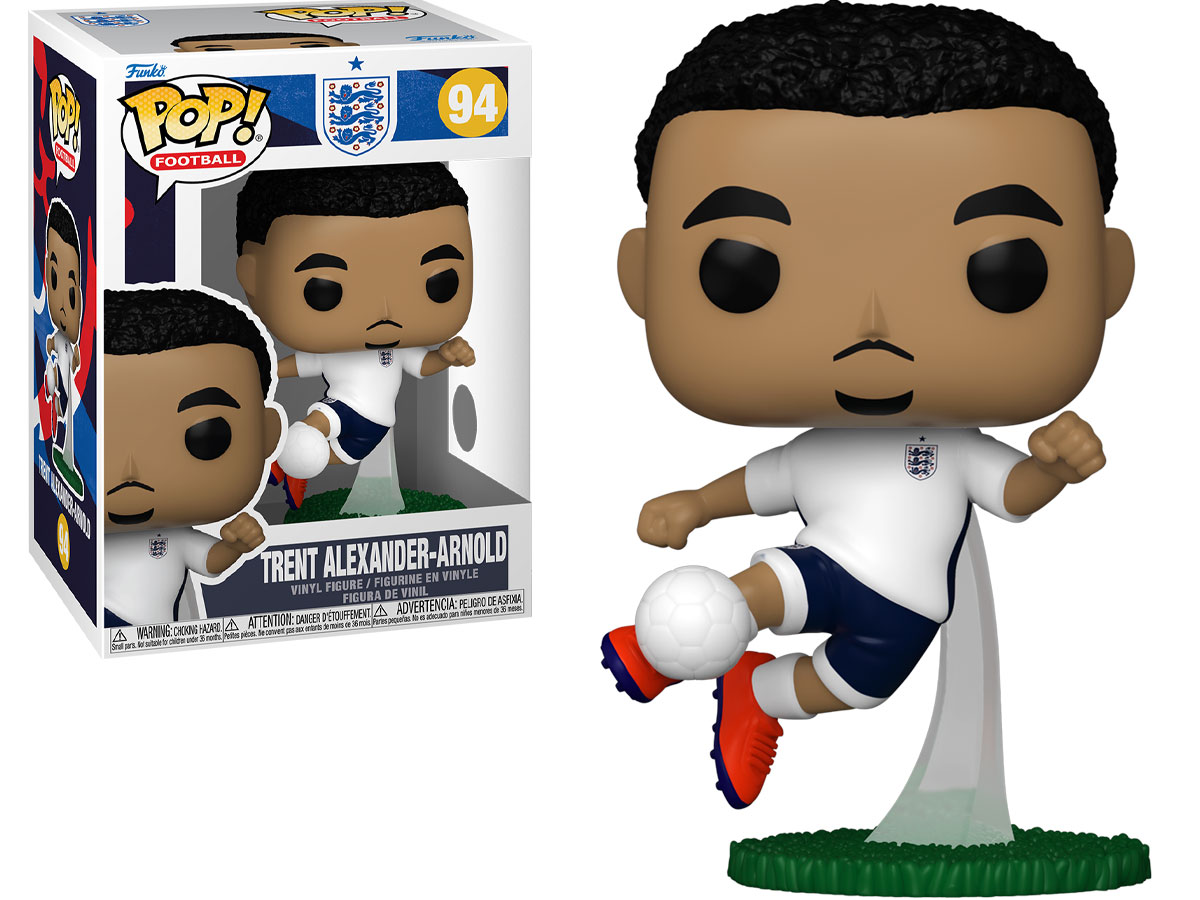 Figurka Funko POP Football: England – Trent Alexander Arnold - Widok od przodu wraz z opakowaniem