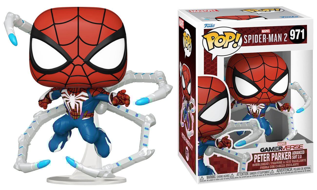 Figurka Funko POP Games: Spider-Man 2 - Peter Parker Advanced Suit 2.0 - Grafika z opakowaniem