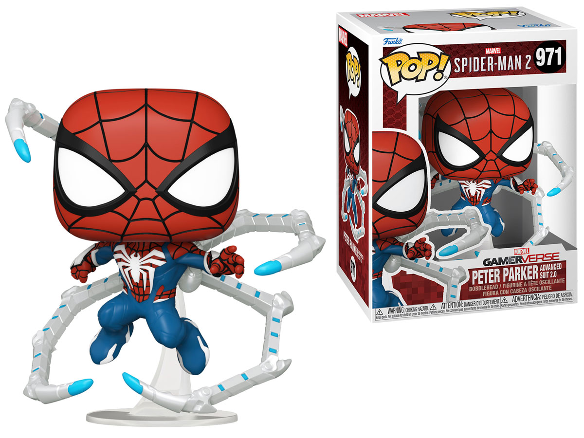 Figurka Funko POP Games: Spider-Man 2 - Peter Parker Advanced Suit 2.0 - Grafika z opakowaniem