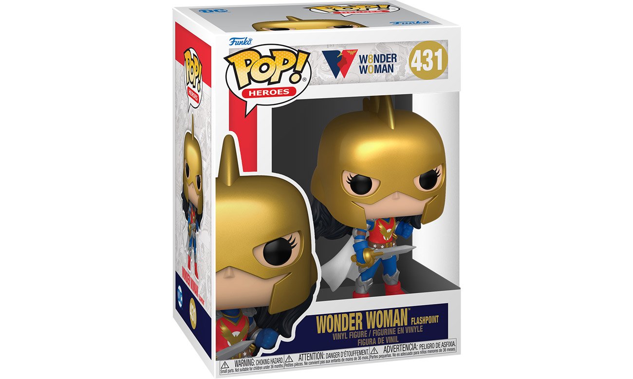 Figurka Funko POP Heroes: WW 80th - Wonder Woman (Flashpoint) - Widok od przodu w opakowaniu