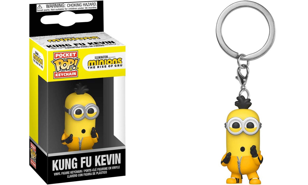Breloczek Funko POP Keychain: Minions 2 – Kung Fu Kevin - Widok od przodu wraz z opakowaniem