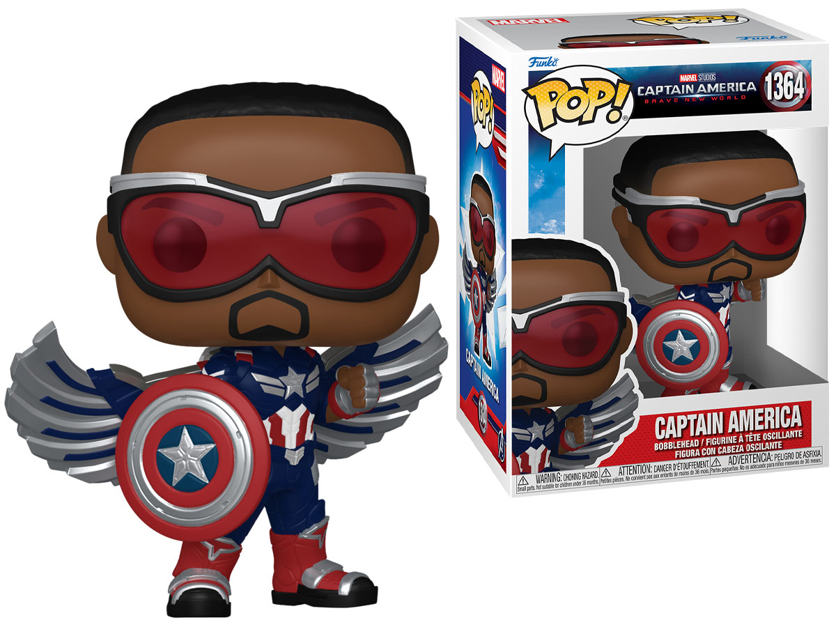 Figurka Funko POP Marvel: Captain America Brave New World – Captain America - Grafika z opakowaniem