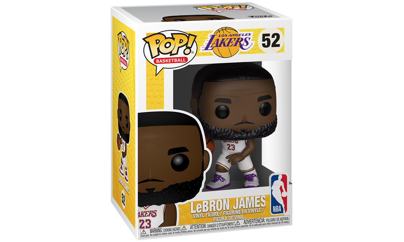 Figurka POP NBA: Lakers — LeBron James (White Uniform) - Opakowanie pod kątem