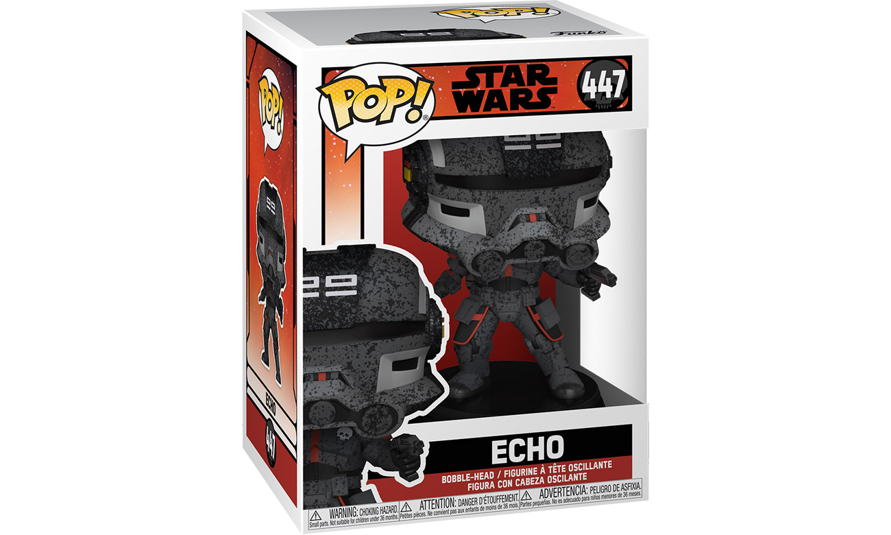 Figurka Funko POP Star Wars: Bad Batch - Echo - Widok od przodu w opakowaniu