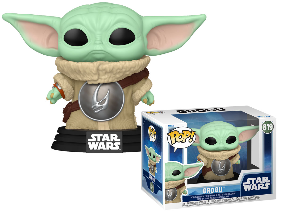 Funko POP Star Wars: The Mandalorian & Grogu – Grogu - Widok od przodu wraz z opakowaniem