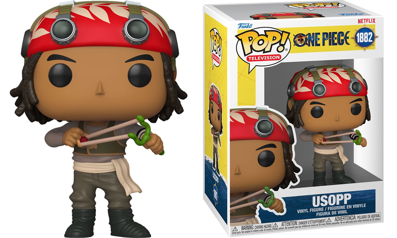 Figurka Funko POP TV: One Piece S1 – Usopp - Widok od przodu wraz z opakowaniem