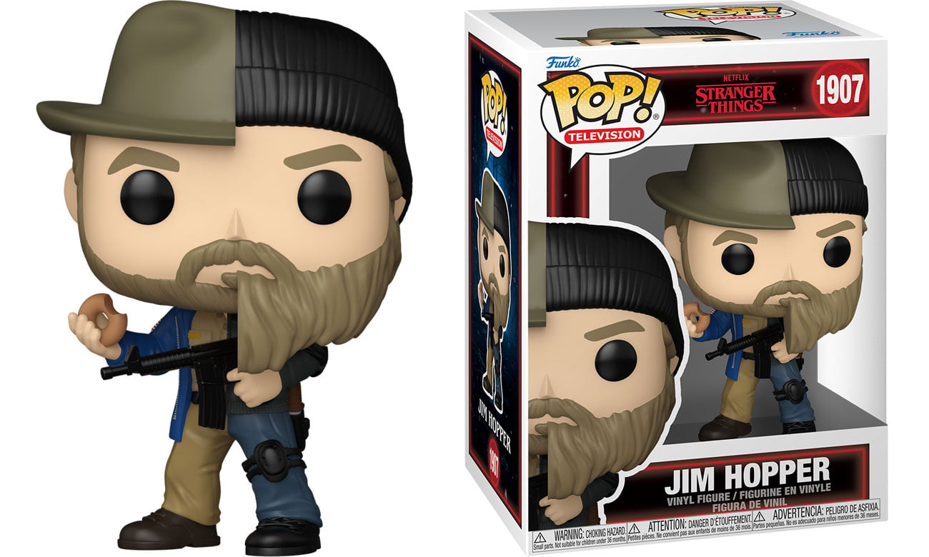 Figurka Funko POP TV: Stranger Things – Jim Hopper SPLIT - Widok od przodu wraz z opakowaniem