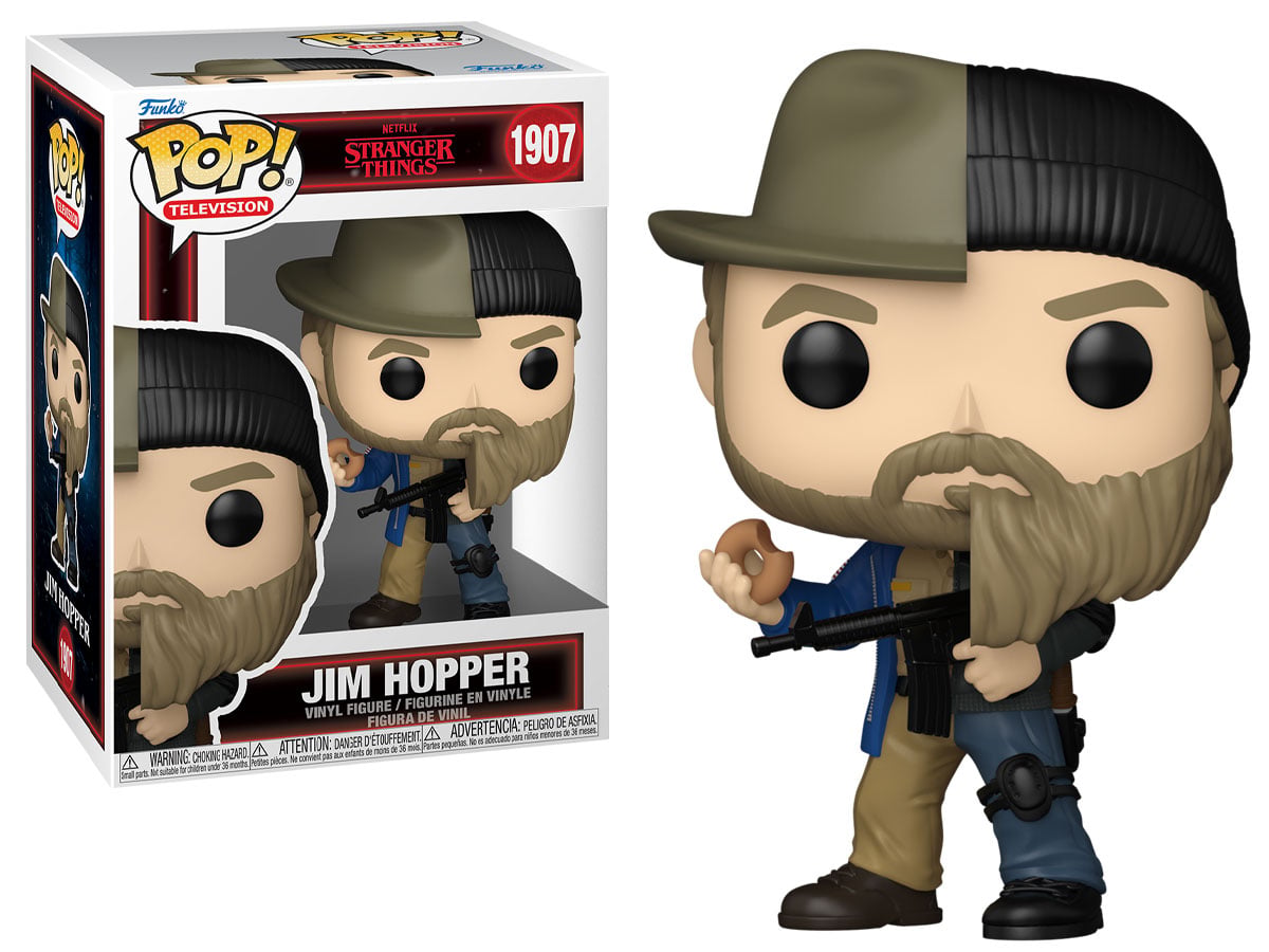 Figurka Funko POP TV: Stranger Things – Jim Hopper SPLIT - Widok od przodu wraz z opakowaniem