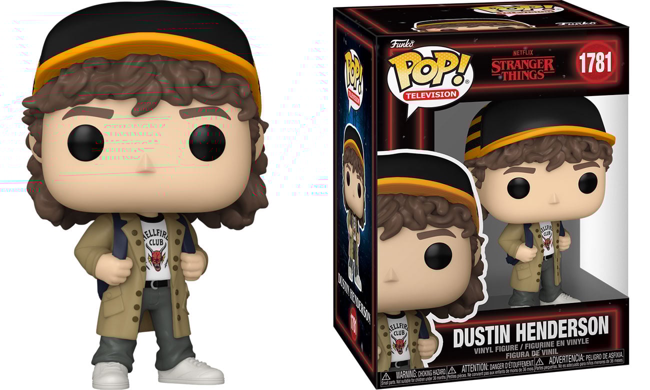 Figurka Funko POP TV: Stranger Things S5 – Dustin Henderson - Widok od przodu wraz z opakowaniem