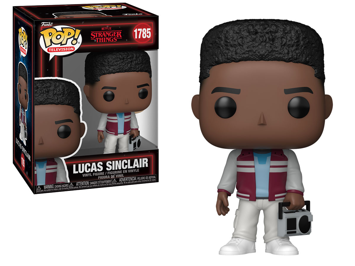 Figurka Funko POP TV: Stranger Things S5 – Lucas Sinclar - Widok od przodu wraz z opakowaniem