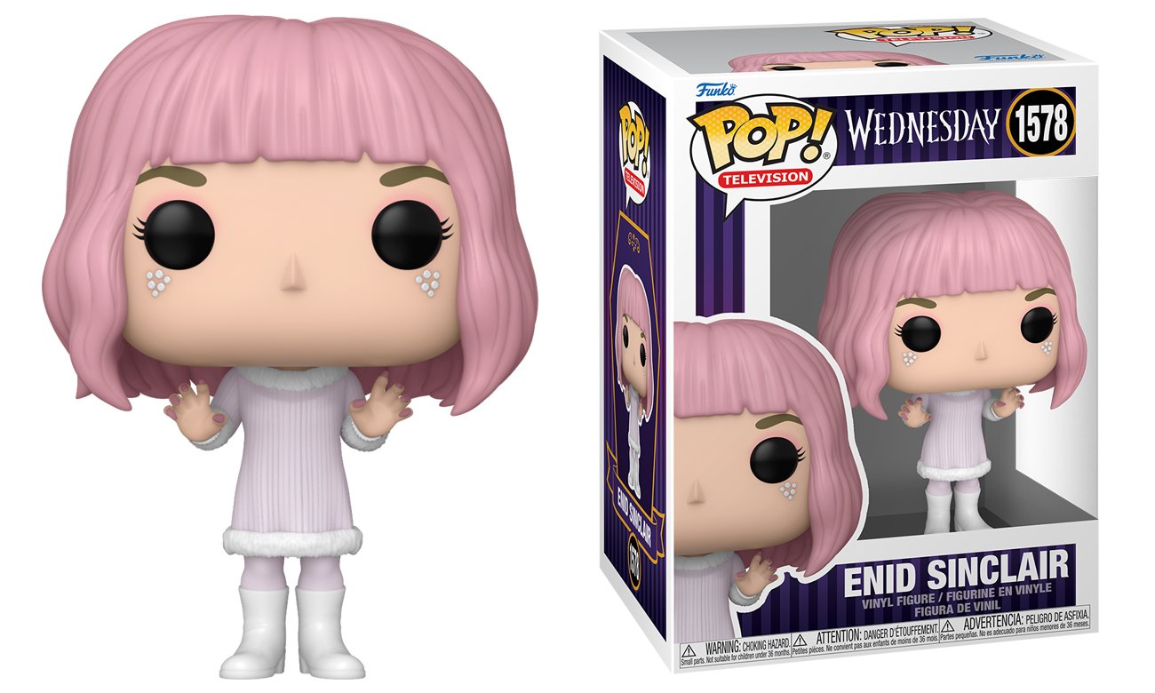 Figurka Funko POP TV: Wednesday – Rave'n Erica Sinclair - Widok od przodu wraz z opakowaniem