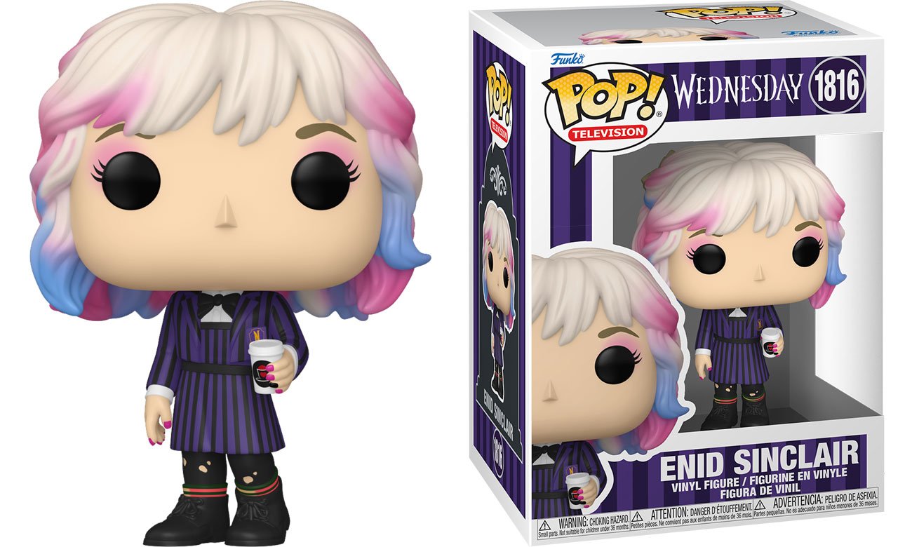Figurka Funko POP TV: Wednesday S2 – Enid Sinclair - Widok od przodu wraz z opakowaniem