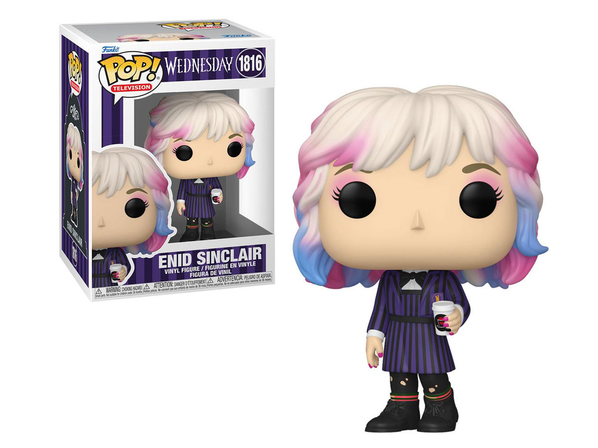 Figurka Funko POP TV: Wednesday S2 – Enid Sinclair - Widok od przodu wraz z opakowaniem