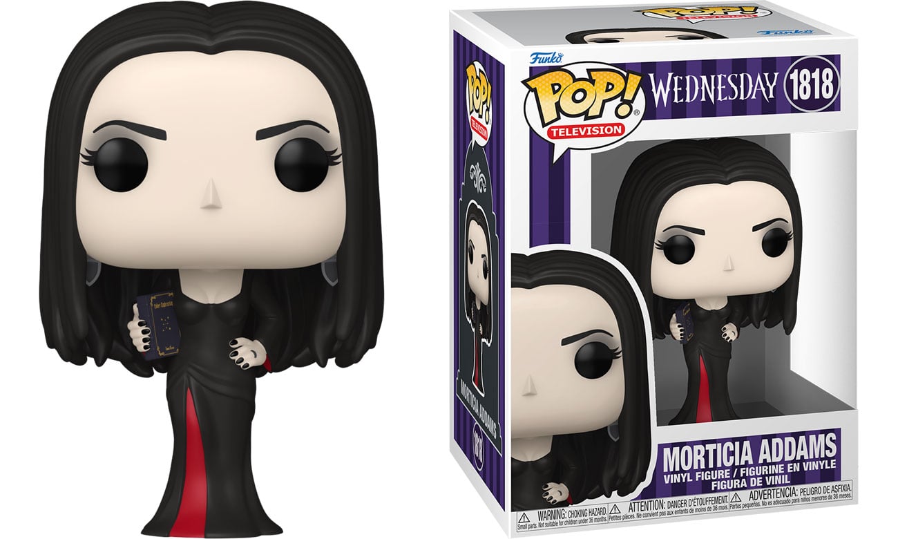 Figurka Funko POP TV: Wednesday S2 – Morticia Addams - Widok od przodu wraz z opakowaniem