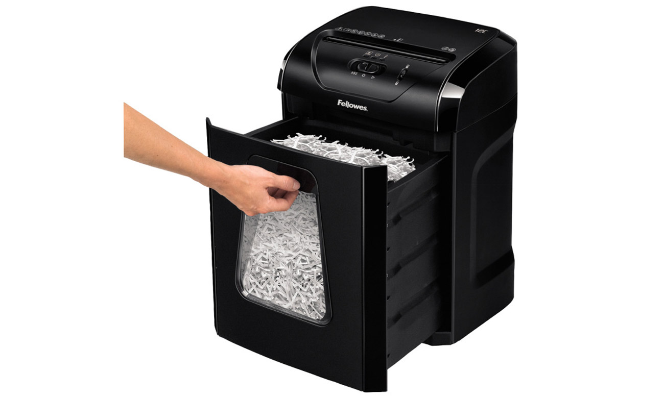 Fellowes 12c widok ogólny otwarty kosz