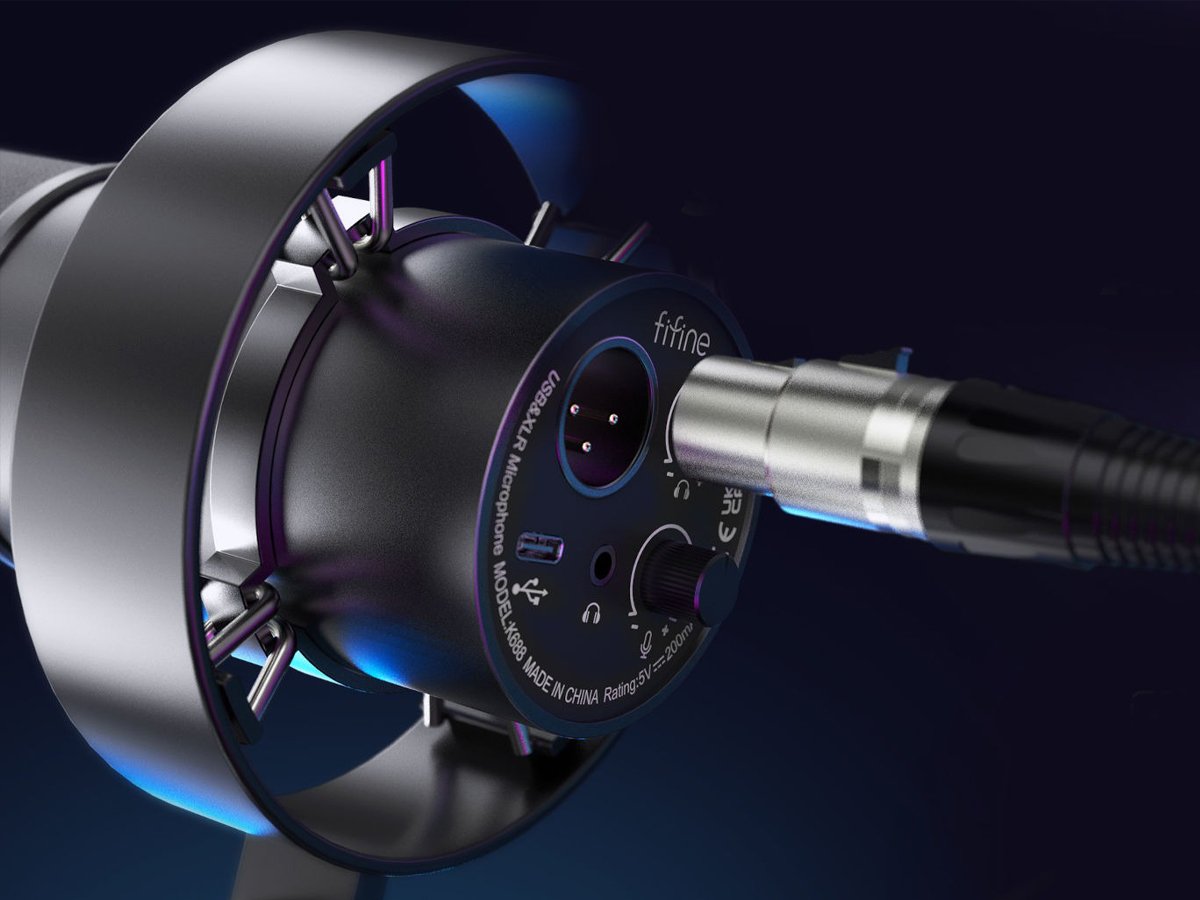 Zestaw mikrofonowy ze statywem XLR USB Fifine T688 - Grafika lifestyle