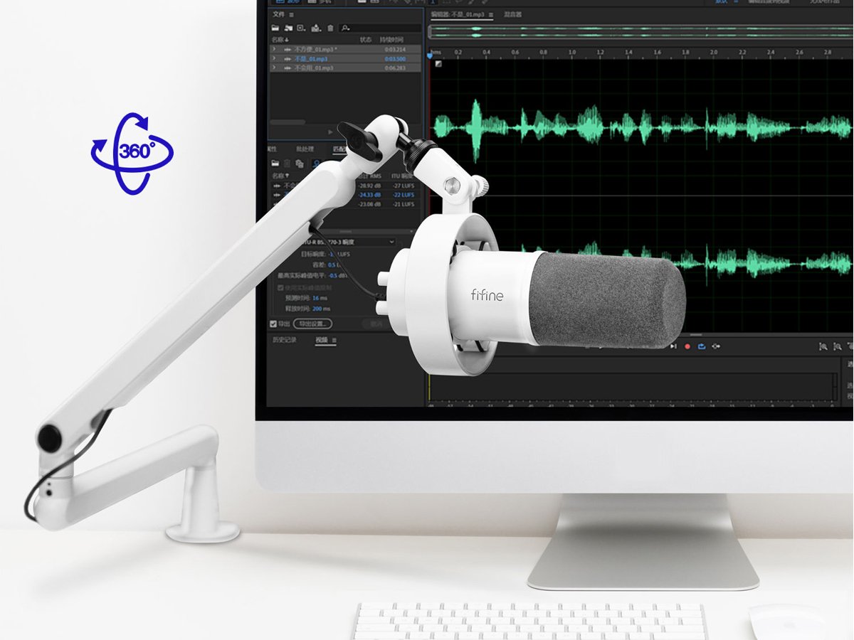 Zestaw mikrofonowy Mozos Fifine ze statywem XLR USB - Stabilny i funkcjonalny statyw