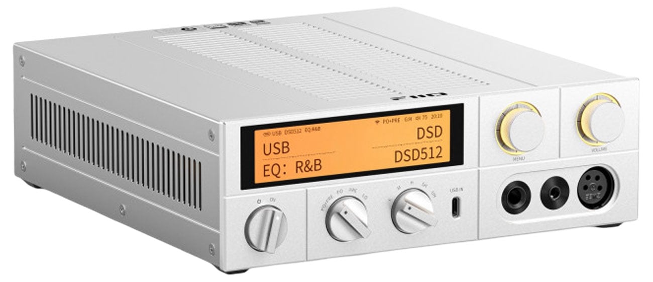 Wzmacniacz słuchawkowy DAC FiiO K17 Srebrny - Widok od przodu pod kątem