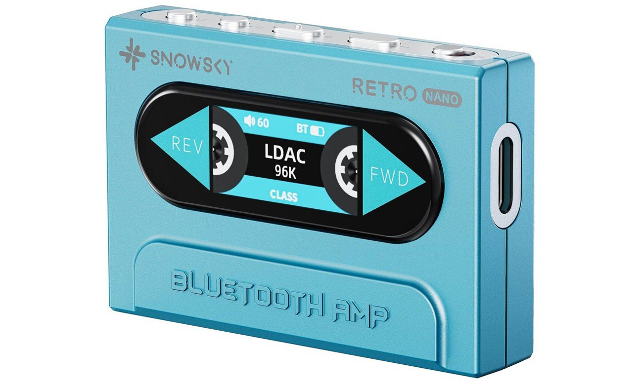 Wzmacniacz słuchawkowy FiiO Snowsky Retro Nano DAC Niebieski - Widok od przodu pod kątem