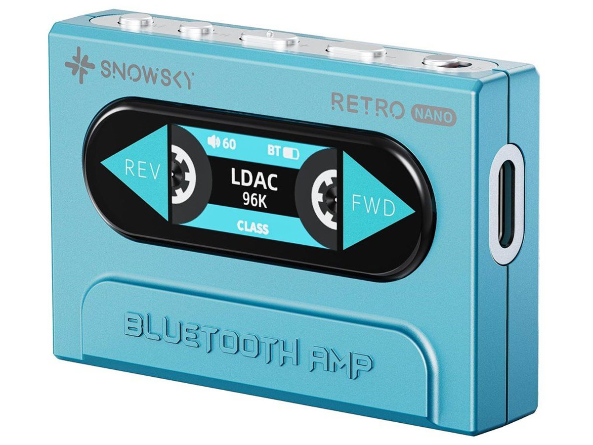 Wzmacniacz słuchawkowy FiiO Snowsky Retro Nano DAC Niebieski - Widok od przodu pod kątem