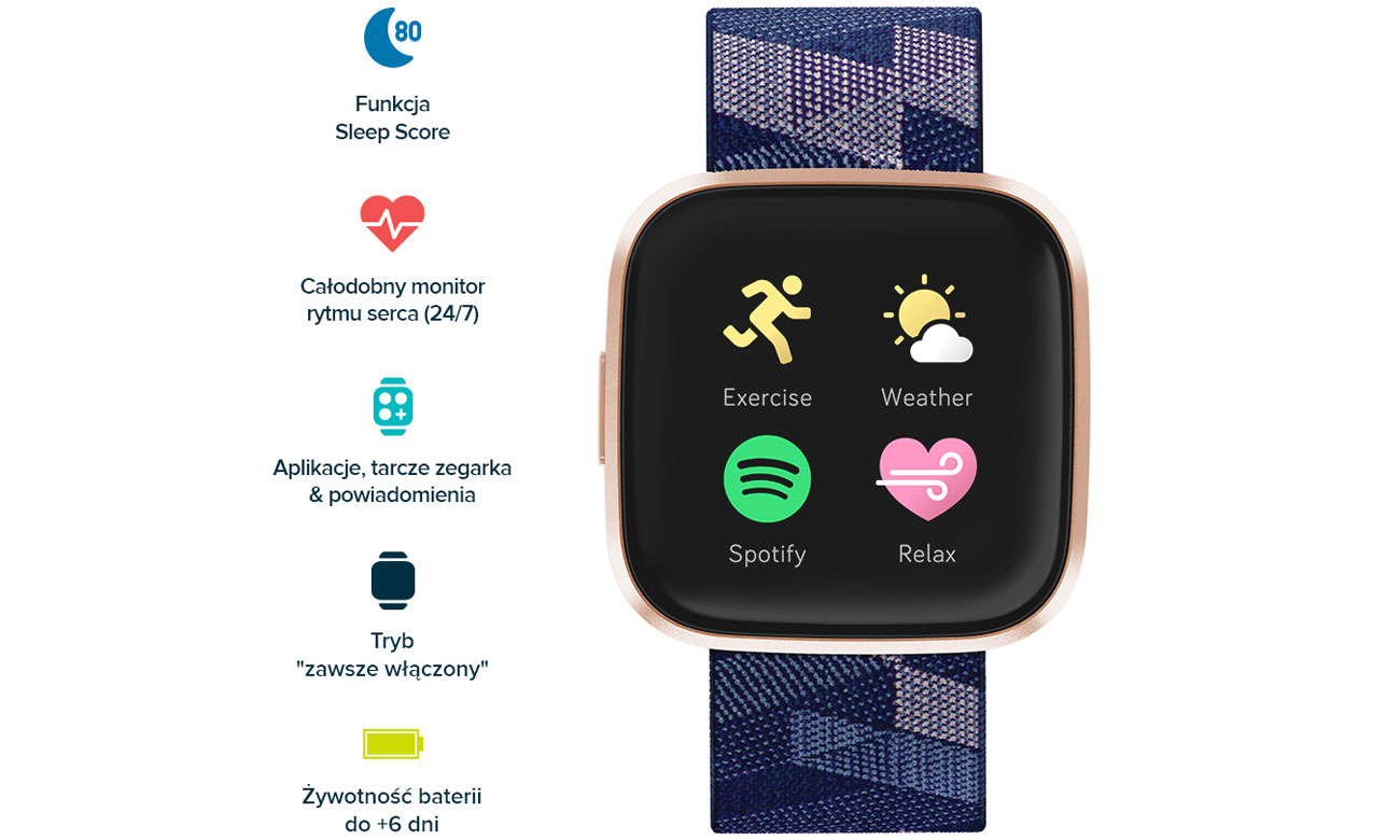 Smartwatch Fitbit Versa 2 Special Edition Niebiesko-złoty