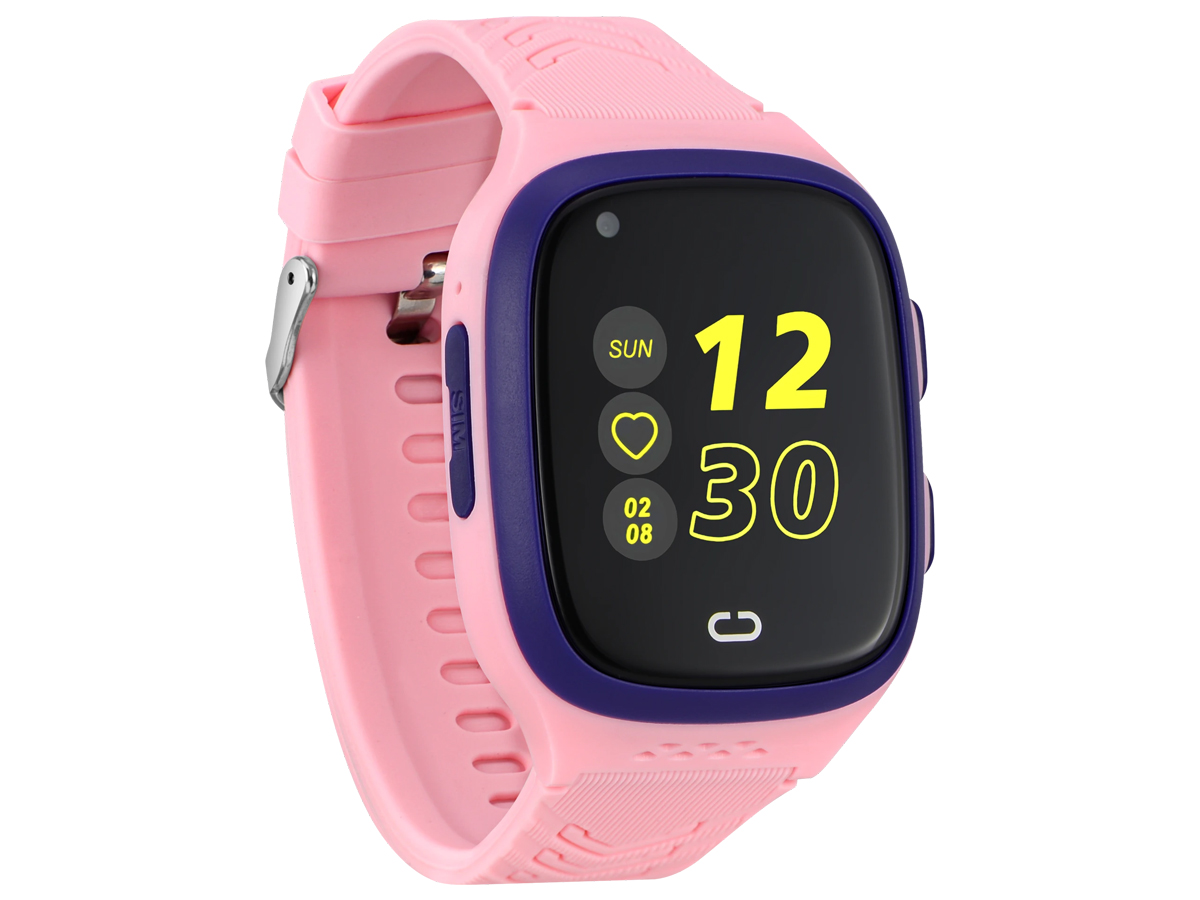 Smartwatch Garett Kids Rock 4G RT Różowy - Widok od przodu pod kątem